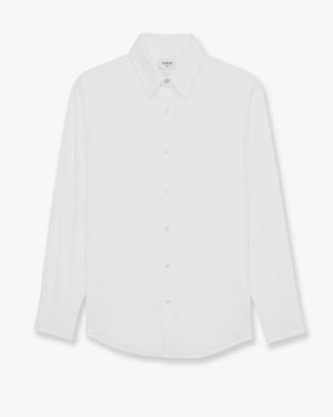 Saint Laurent Cassandre Stretch Cotton Shirt - White