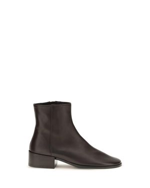 Dear Frances River Leather Ankle Boots Espresso - White