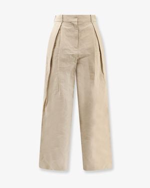 R2W Lumira Linen And Cotton Trousers - Natural