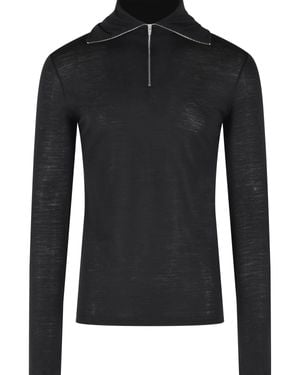 Jil Sander Virgin Wool Blend T-Shirt - Black