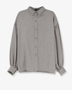ACTUALEE Pied-De-Poule Shirt With Lurex Effect - Grey