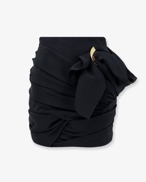 Celine Draped Mini Skirt - Black