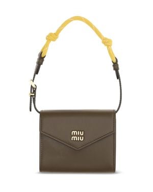 Miu Miu Rope Handle Wallet Tundra+Giallo - White