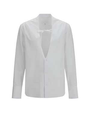 Margiela Cotton Shirt With Bow - Grey