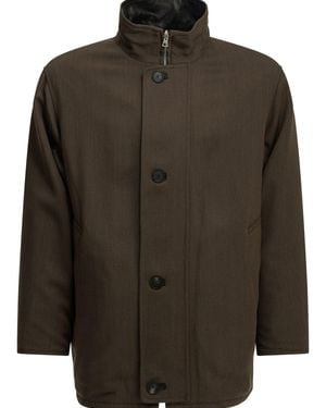 AURALEE Reversible Wool And Leather Coat - Green