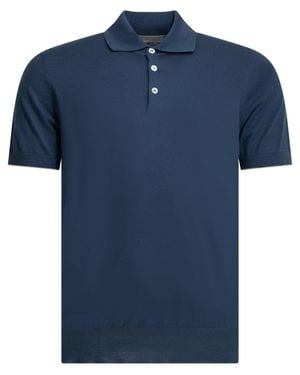 Brunello Cucinelli Polo Shirt With Buttons - Blue