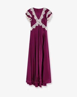 Alberta Ferretti Viscose Long Dress - Purple