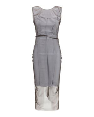 Margiela Semi-Sheer Midi Dress/Light - Grey