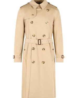 Burberry Kensington Cotton Trench Coat - Natural