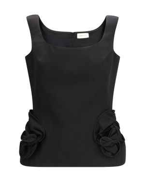 Magda Butrym Top With Floral Appliquãs - Black