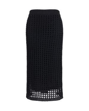 Max Mara Pure Cotton Mesh Skirt Nero - Black