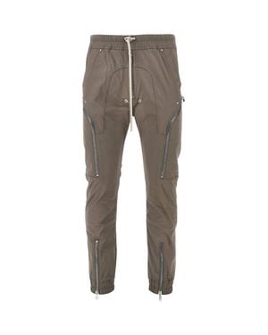 Rick Owens Stretch Cotton 'Heizer' Cargo Trousers - Grey
