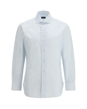 Finamore 1925 Napoli Shirt Light Stripe - Blue