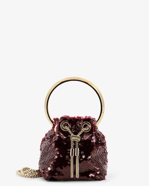 Jimmy Choo Crossbody Bag Micro Bonbon Sequins - Purple