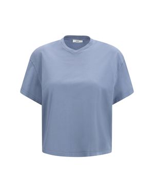 Rier Cotton V-Neck T-Shirt - Blue