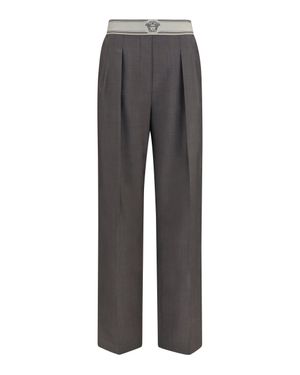 Versace Wool And Mohair Trousers - Grey