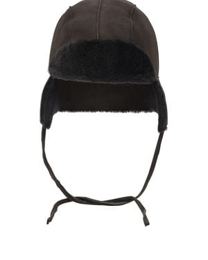 AURALEE Mouton Merino Wool Beanie Hats - Black