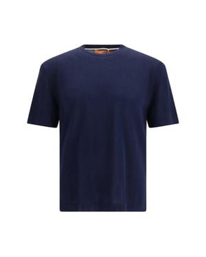 Cruna Cotton Knitted T-Shirt - Blue