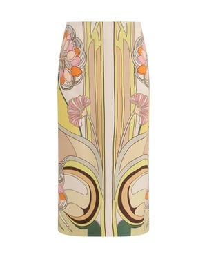 La DoubleJ Velvet Pencil Skirt Tulip Placée - Metallic
