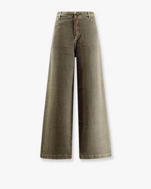 Golden Goose Ortensia Cotton And Linen Trousers - Green