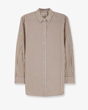 MC2 Saint Barth Striped Cotton Shirt - Natural