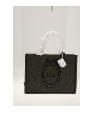 Dior Book Tote Medium Tweed Sequins Emb Multi - White