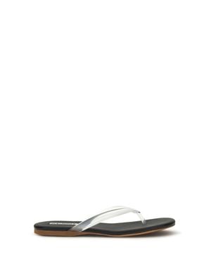 Senso Harmony Ebony Leather Rubber Sandals - White