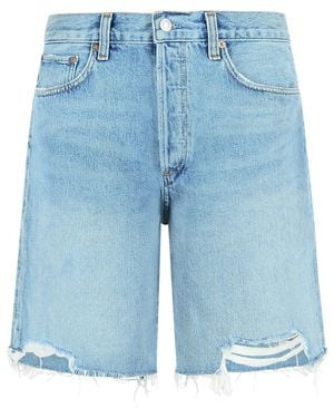 Agolde 'Indra' Light Cotton Shorts - Blue