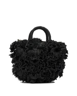 IBELIV Coral Raffia Handbag - Black