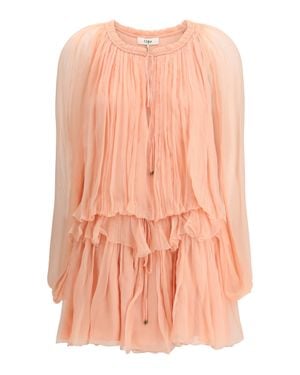Chloé Chloã Mini Dress With Cape - Pink