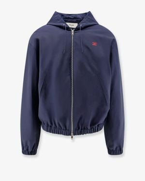 Celine Cotton Blend Hooded Jacket - Blue