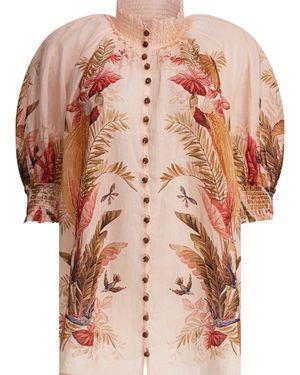 Zimmermann "Ascension" Rami㨠Shirt - Pink