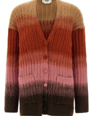 Fendi Mohair Wool Cardigan - Red