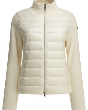 Moncler Padded Wool Cardigan - Natural