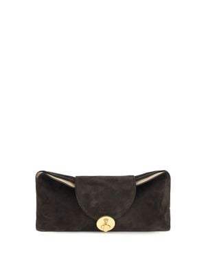 Versace Vivian Suede Pouch Moka - White
