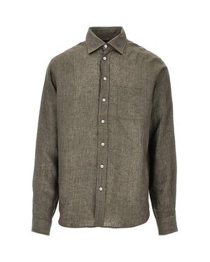 Sease Linen Classic Bd Shirt - Green