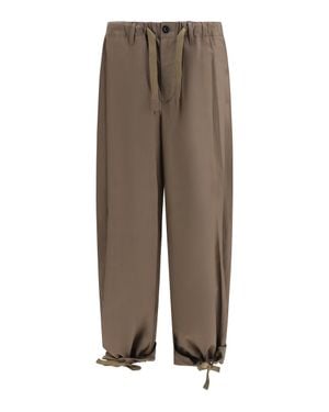 Sacai Cotton Trousers - Brown