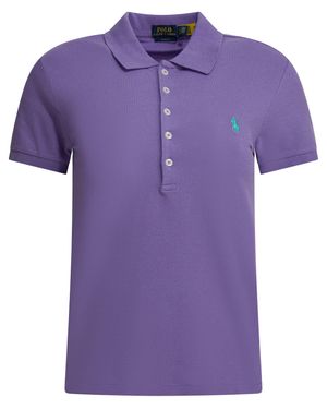 Polo Ralph Lauren Slim Fit Stretch Polo Shirt With Logo - Purple