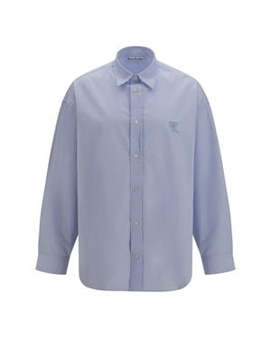 Acne Studios Classic Button-Up Shirt With Logo - Blue