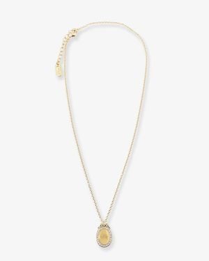 Dior Brass Necklace With Médaillon Pendant - White
