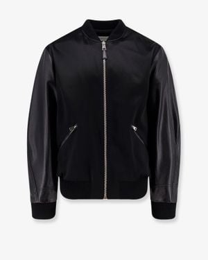 Givenchy Cotton And Nylon Jacket With Leather Sleeves - Blue