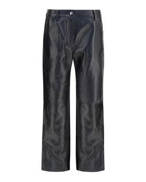 Magda Butrym Straight-Leg Leather Trousers - Grey