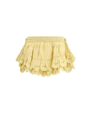 Isabel Marant Marant Etoile Puria Shorts With Ruffles - Yellow