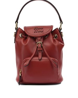 Miu Miu Mini Leather Backpack - Red