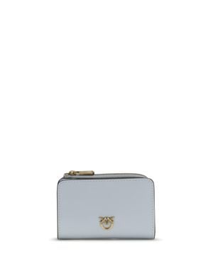 Pinko Zip Card Holder Azzurro Celeste-Antique - White