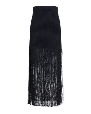 Alaïa Alaïa Fringe Pencil Skirt - Black