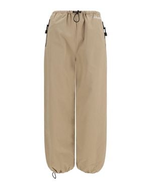 Miu Miu Elasticated Waist Cotton Gabardine Trousers Corda - Natural