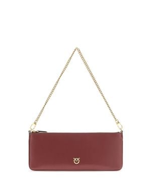 Pinko Horizontal Flat Leather Wallet Ribes Intenso - Red