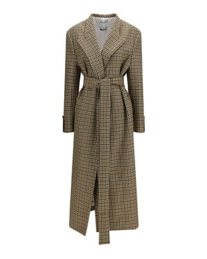 Sa Su Phi Lauren Coat Maxu Check Cream - Green