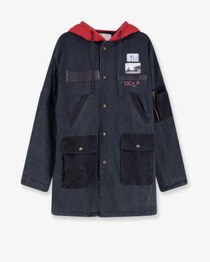 PALY Cotton Jacket With Used Effect - Blue